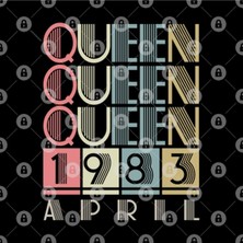 Fizello 1983 - Queen April Retro Vintage Birthday Kupa