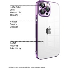 Caseart Apple iPhone 13 ile Uyumlu Kapak Lens Korumalı Arkası Şeffaf Sert Mika Kılıf - Şeffaf