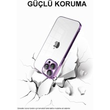 Case World Apple iPhone 14 Pro Max ile Uyumlu Kapak Lens Korumalı Arkası Şeffaf Sert Mika Kılıf - Mavi