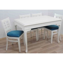 Masa-sandalye ST Tk Model 9GÖZ Kayın Retro Parlak beyaz Sandalye Sabit masa Köşe