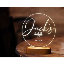 Bk Gift Kişiye Özel Bar Tasarımlı LED Lamba, Gece Lambası, Ev Dekorasyonu, Işıklı Pleksi Biblo-1
