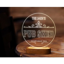 Bk Gift Kişiye Özel Bar Tasarımlı LED Lamba, Gece Lambası, Ev Dekorasyonu, Işıklı Pleksi Biblo-13