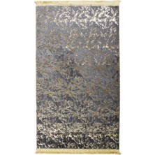 Dericibey Antrasit Gold Kuşayağı Bordürlü Peluş Halı 170 X 240 Cm