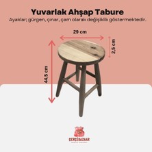Cerci Bazaar Yuvarlak Ahşap Tabure