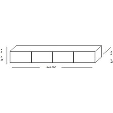 Joy Tv Ünitesi Tv Sehpası Alt Modül Beyaz 240 Cm Mdf JOY TV ÜNİTESİ