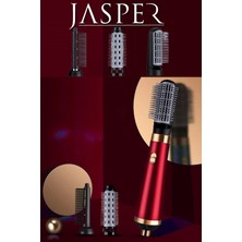 JASPER  Jasper 3 Başlıklı Kademeli Isı Ayarlı Saç Şekillendirici ve Saç Düzleştirici 1200W Kırmızı Fön Tarağı