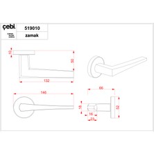 Çebi Kapı Kolu Modern A519 MP08 Suı WC KAPI KOLU