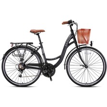 Kron Geroni Tourer 28 City Bike 21 Vites V.b. Mat Siyah-Gri/kahverengi Alm