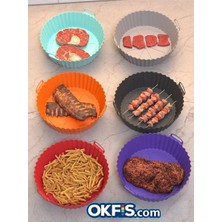 Okfis Airfryer Silikon Pişirme Kabı Renkli Fırın Kalıbı 20x5 Cm 1 Adet