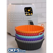 Okfis Airfryer Silikon Pişirme Kabı Renkli Fırın Kalıbı 20x5 Cm 1 Adet