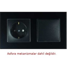 Arvehu Electric Asfir Schneider Asfora Serisine Özel Ikili Parlak Siyah Pleksiglas Anahtar Priz Çerçevesi