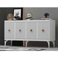 Cantek Dizayn 150 cm Midas Konsol Beyaz-Altın