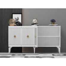 Cantek Dizayn 150 cm Midas Konsol Beyaz-Altın