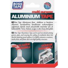 Boss Tape Alüminyum Yanmaz Folyo Bant Tamir Soba Boru Bandı En:48mm Boy:10mt