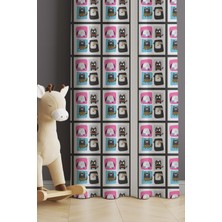 Ays Home Kareli Kedi Çocuk Genç Odası Perdesi