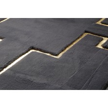 Dericibey Gold Varaklı Gri Peluş Halı 170 x 240 cm