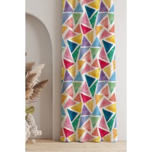 Ays Home Renkli Üçgen Desen Fon Perde