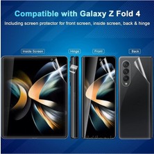 MTK Moveteck Samsung Galaxy Z Fold 4 Uyumlu Ön Arka 3in1 Ekran Arka Kasa ve Kenar Koruyucu Film 360 Derece Tam Kaplar Clearcrystal Şeffaf Fullbody