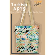 Turkısh Arts Renkli Geometrik Desen Bez Omuz Çantası