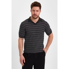 Cool Tarz Füme Erkek Polo Yaka Çizgili Triko T-SHIRT-TRZ19124R02S