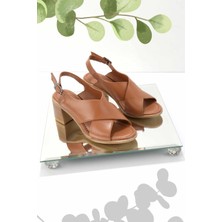 Bambi Taba Leather Kadın Sandalet K05529124303