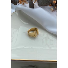 Fuya Design L Harfi Alttan Ayarlamalı Zirkon Taşlı Harf Yüzük