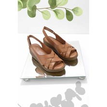 Bambi Taba Leather Kadın Sandalet K05296100403
