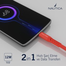 Nautica C40 Lightning To Usb-A 12W Hızlı Şarj ve Data Kablosu 1.2m Kırmızı