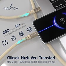 Nautica C50 Usb-C To Lightning Pd 20W Hızlı Şarj ve Data Kablosu 2.1m Pembe