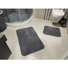 Mavi Home Banyo Paspas Takımı Peluş Kaymaz Taban Halı Peluş Banyo Paspas Klozet Takımı