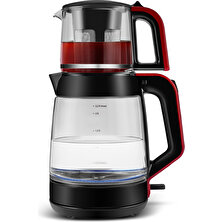 Karaca Glass Tea Xl 2 In 1 Cam Su Isıtıcı & Çay Makinesi Kırmızı