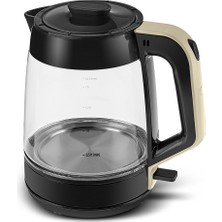 Karaca Glass Tea Xl 2 In 1 Cam Su Isıtıcı & Çay Makinesi Krem