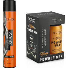 Totex Saç Şekillendirme Seti | Ultra Strong Saç Spreyi 400 ml & Powder-Toz Wax 20 gr Set |