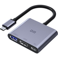 Dm CHB026 Type-C To 4K HDMI USB 3.0 Pd Çevirici Dönüştürücü