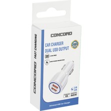 Concord C-767 USB 3.0A - 2.4A Hızlı Araç Şarjı