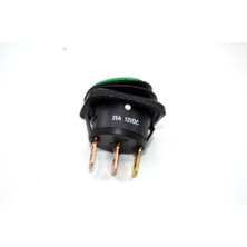 Marine Rocker Switch Yeşil Işıklı 12V 25A Su Geçirmez Anahtar Elektrik Düğmesi