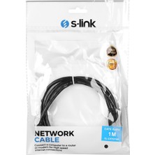 S-Link SL-CAT601BK 1m Siyah Cat6 Kablo