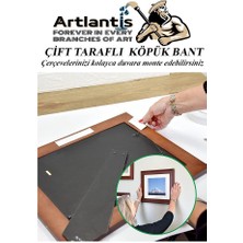 Artlantis Çift Taraflı Bant Köpük Bant 19MM x 2mt 1 Adet Çerçeve Tablo Halı Yapıştırma Bandı Iç ve Dış Mekan Süper Güçlü Köpük Bant