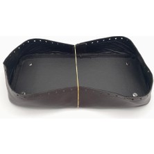 Angel Çanta Aksesuar Koyu Kahverengi Suni Deri 28X13 cm Yüksek Çanta Tabanı Gümüş Metalli