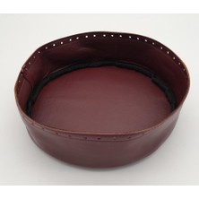 Angel Çanta Aksesuar Bordo Suni Deri 22 cm Yuvarlak Yüksek Çanta Tabanı Gümüş Metalli