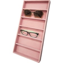 Ledusa Yeni Süet Pembe 38*19CM Bölmeli Gözlük Standı