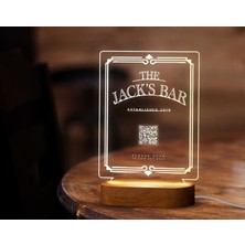 Bk Gift Restoran & Cafe & Barlara Özel LED Lamba Qr Kod Menü, Işıklı Qr Menü, Qr Kodlu Masa Dekoru, Işıklı Pleksi Biblo-3