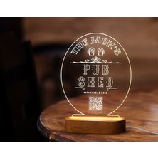 Bk Gift Restoran & Cafe & Barlara Özel LED Lamba Qr Kod Menü, Işıklı Qr Menü, Qr Kodlu Masa Dekoru, Işıklı Pleksi Biblo-27