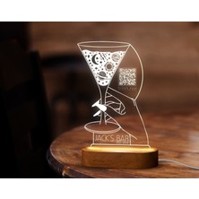 Bk Gift Restoran & Cafe & Barlara Özel LED Lamba Qr Kod Menü, Işıklı Qr Menü, Qr Kodlu Masa Dekoru, Işıklı Pleksi Biblo-18