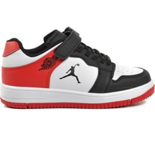 Cool Haykat Kısa-F Siyah-Kırmızı Cırtlı Çocuk Sneaker