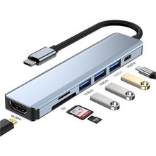 Wozlo Type-C To 4K Ultra Hd 1080P HDMI USB Çoklayıcı Sd Tf Kart Okuyucu Pd 87W Çevirici Hub Adaptör