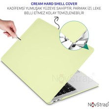 Novstrap Apple MacBook Air M1 Çip A2337 A1932 A2179 13.3" Uyumlu Kılıf Cream Hard Shell Rubber Kapak