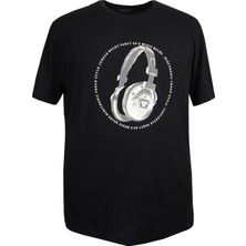 Maruf Shop Erkek Büyük Beden Battal Boy Baskılı Bisiklet Yaka Tişört