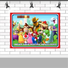 Parti Furyası Süper Mario Parti Malzemeleri Super Mario Doğum Günü Afişi 70X100