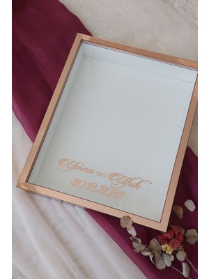 Verda Çerçeve 40X50 cm Derin! Rose Pleksi Kaplı Gül Anı Çerçevesi! Gül Kutusu